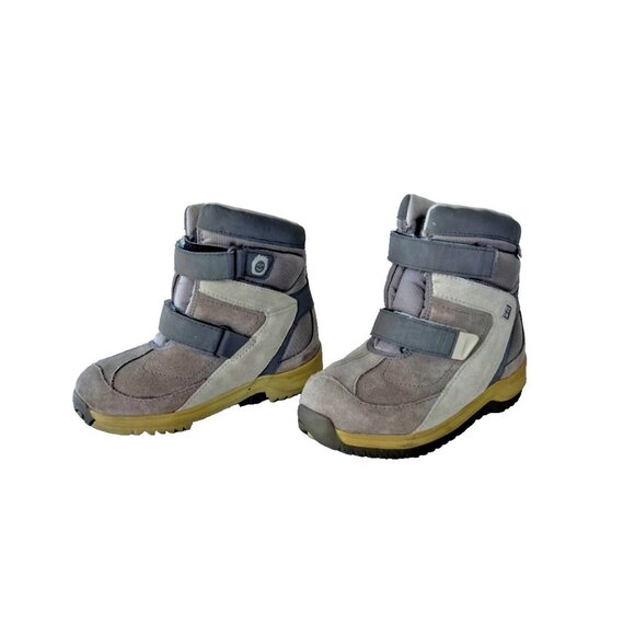 Columbia Other - Columbia Nanuk Kids Winter Boots Brown Gray Insulated Hook & Loop Size 12